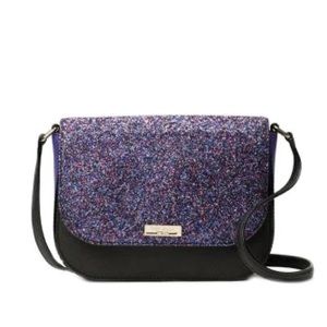 Kate Spade Laurel Way Black/Purple Glitter Crossbody